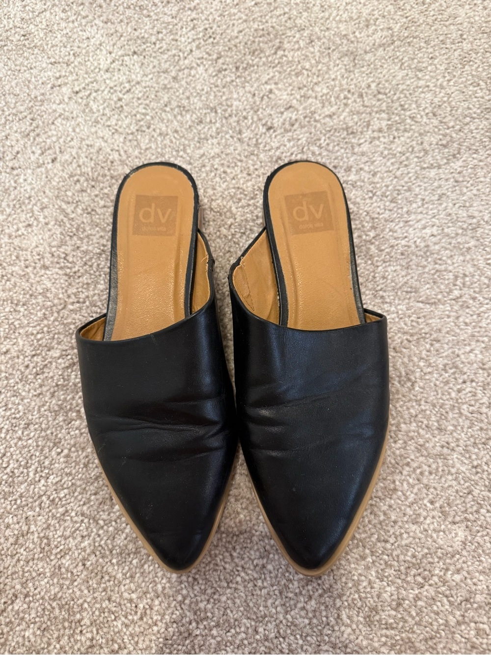DV by Dolce Vita Black Pointed Slip-On Mules